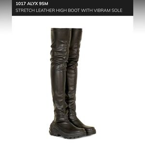 1017 ALYX 9SM Black Fixed Sole Thigh-High Boots never worn!